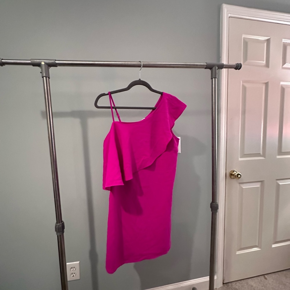 One Shoulder Pink Dress